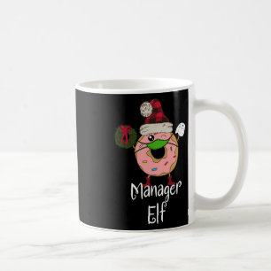 Manager Elf Quarantine Christmas Funny Doughnut Me Coffee Mug