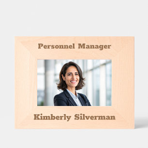 Manager Full Name Modern Job Title Rustic Script Etched Frames