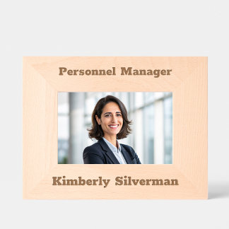 Manager Full Name Modern Job Title Rustic Script Etched Frames