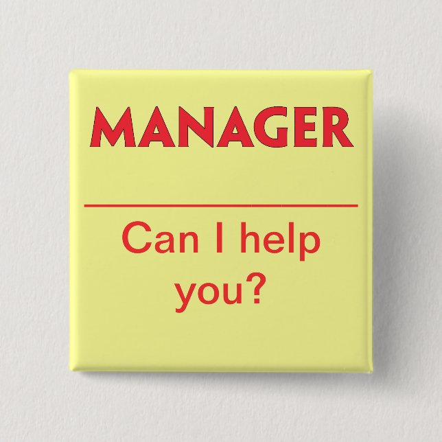 Manager Name Badge Button (Front)