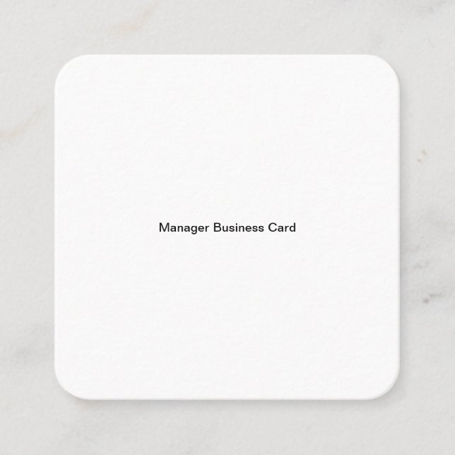 Manager Square Round Business  Card (Front)