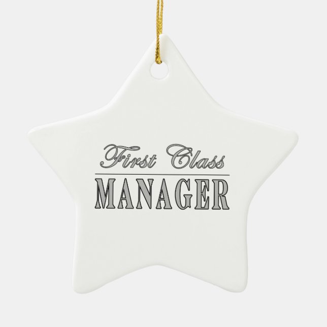 Managers First Class Manager Ceramic Tree Decoration (Front)