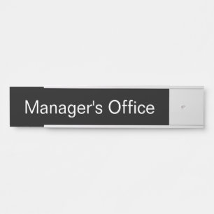 Manager's Office Black and White Text Template Door Sign