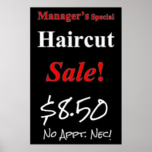 Manager's Special Haircut Sale Beauty Salon Poster