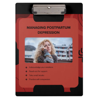 Managing Postpartum Depression Awareness Design Clipboard