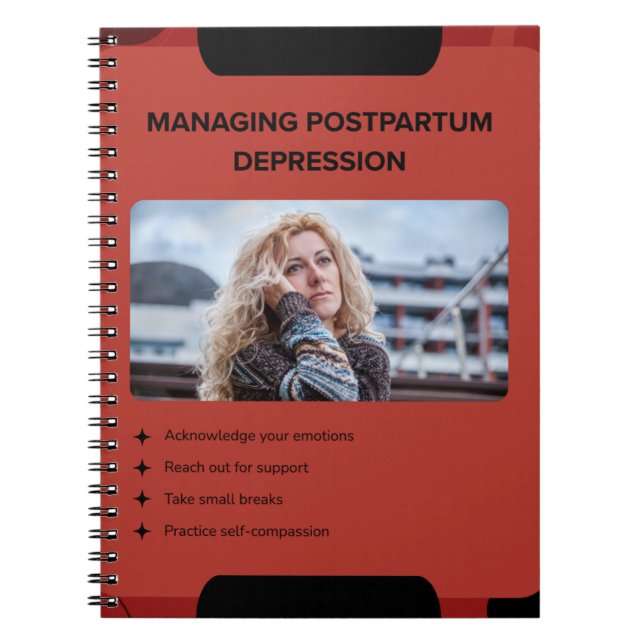 Managing Postpartum Depression Awareness Design Notebook (Front)