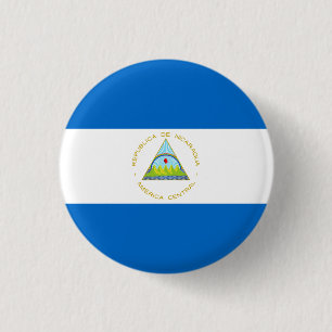 Managua Flag, Flag of Nicaragua 3 Cm Round Badge