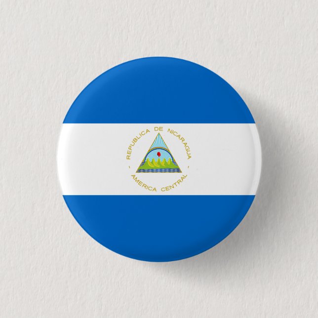 Managua Flag, Flag of Nicaragua 3 Cm Round Badge (Front)
