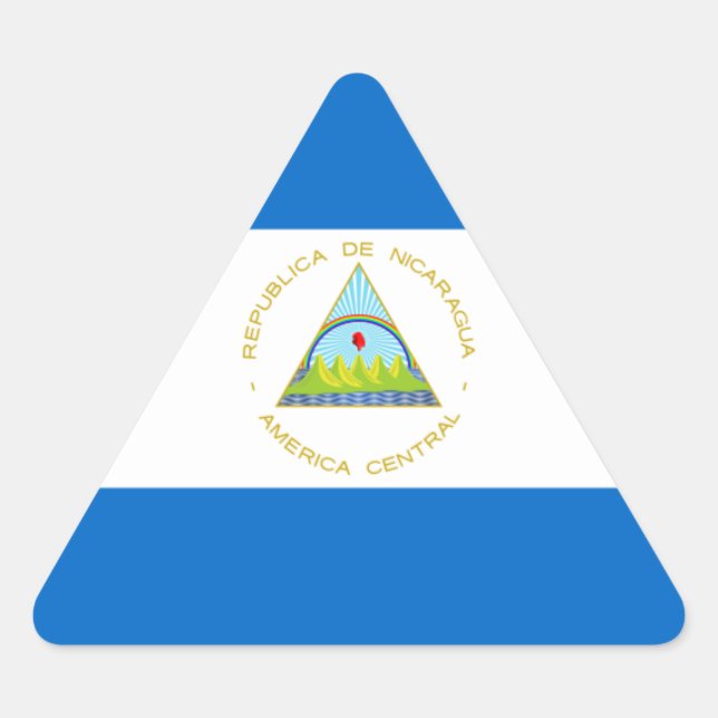 Managua Flag, Flag of Nicaragua Triangle Sticker (Front)