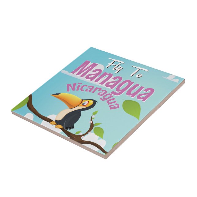 Managua, Nicaragua vintage travel poster Ceramic Tile (Side)
