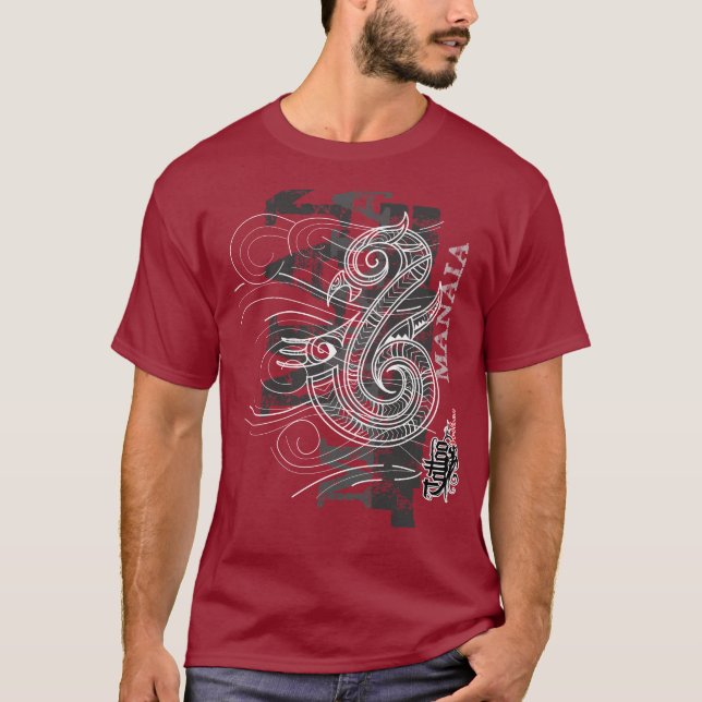Manaia - Guardian (silver writing) T-Shirt (Front)