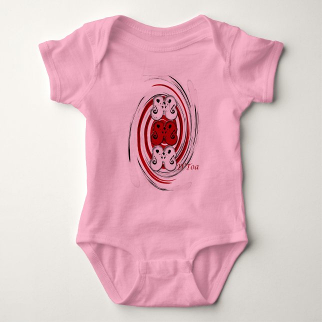 manaia on baby romper suit baby bodysuit (Front)