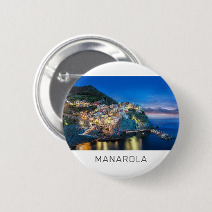 Manarola Cinque Terre La Spezia Italy Panorama 6 Cm Round Badge