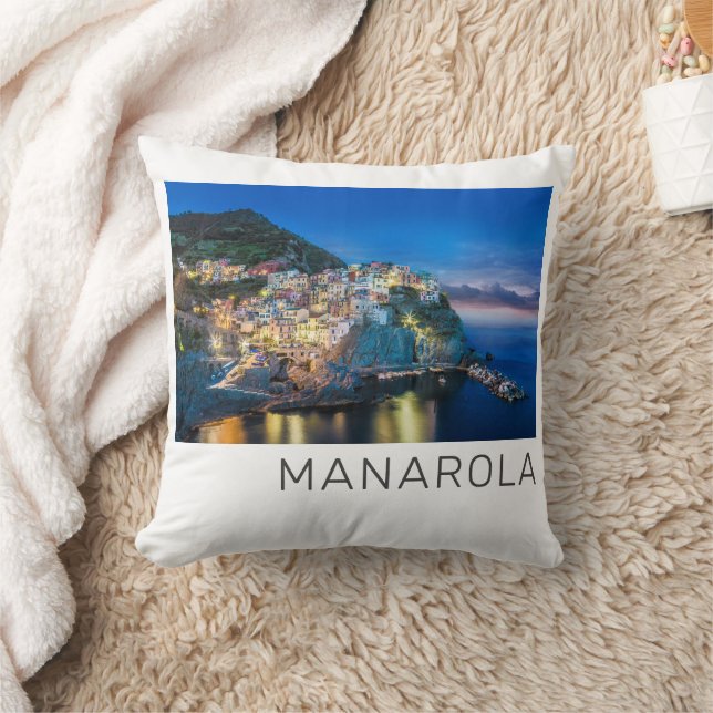 Manarola Cinque Terre La Spezia Italy Panorama Cushion (Blanket)