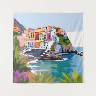 Manarola Cinque Terre Liguria Italy Mediterranean Tapestry