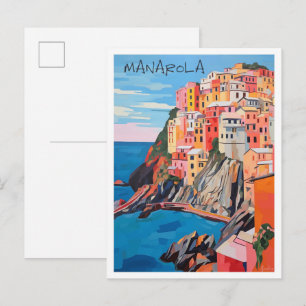 Manarola Liguria Italy Travel Postcard