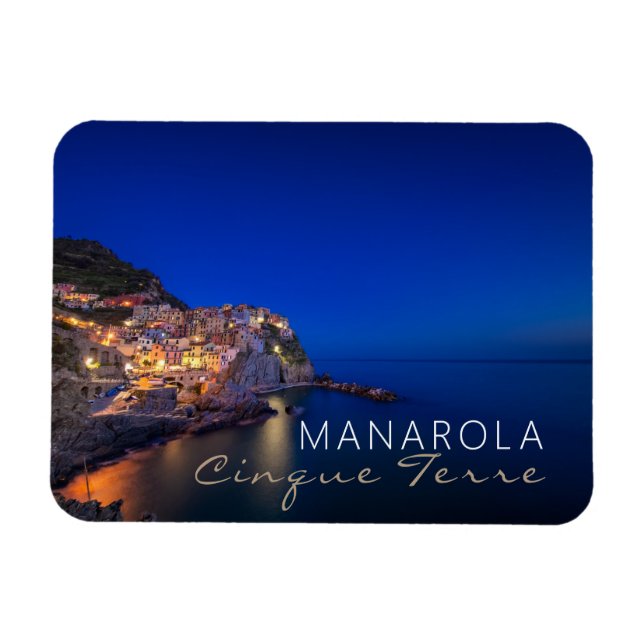 Manarola town in the Cinque Terre in the evening Magnet (Horizontal)