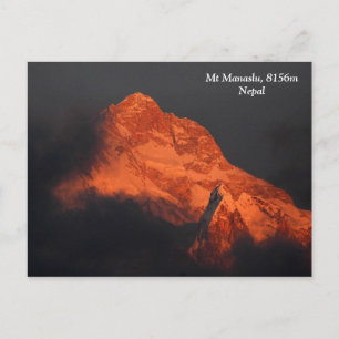 Manaslu Alpenglow Postcard