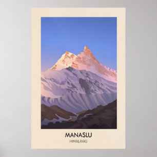Manaslu Mountain Himalayas Poster