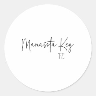 Manasota Key Florida Ca Retro Classic Round Sticker