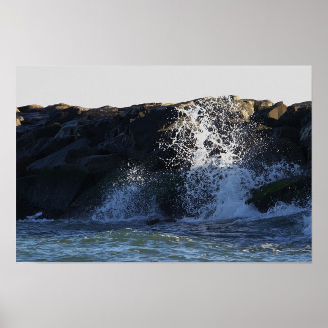 Manasquan Jetty Waves Poster (Front)