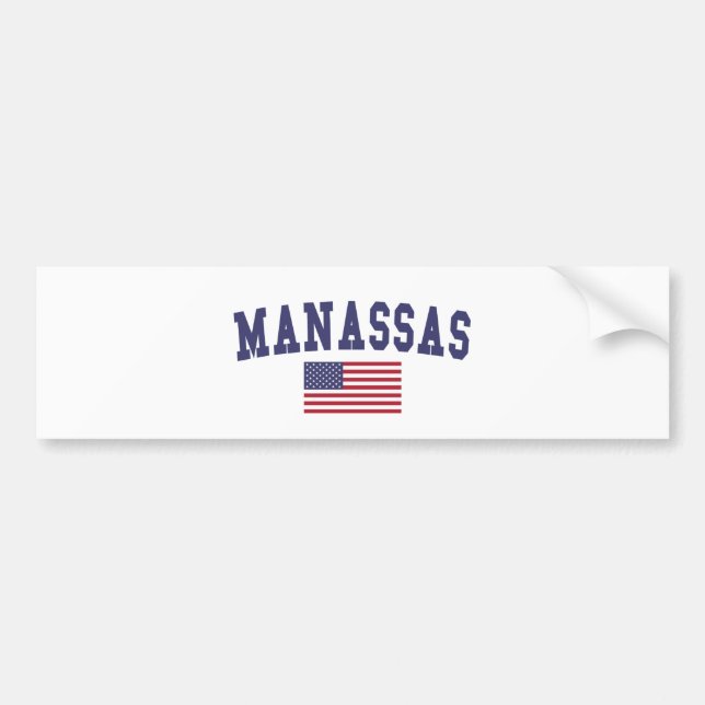 Manassas US Flag Bumper Sticker (Front)