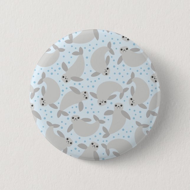 manatee 6 cm round badge (Front)