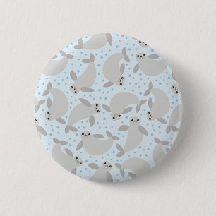 manatee 6 cm round badge
