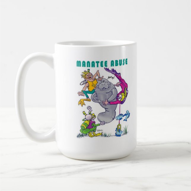Manatee Abuse - Manatee Rights - Buddy Manatee Coffee Mug (Left)