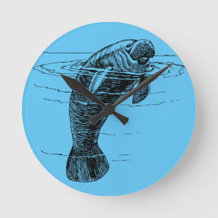 Manatee acrylic wall clock