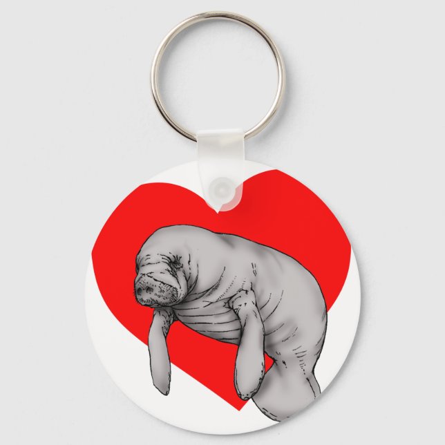 manatee art key ring (Front)