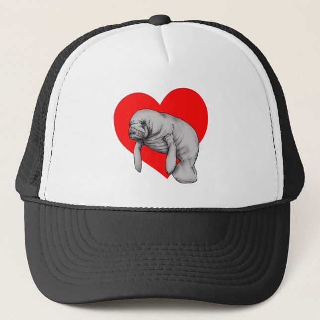 manatee art trucker hat (Front)