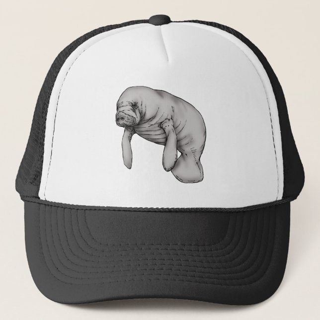 manatee art trucker hat (Front)