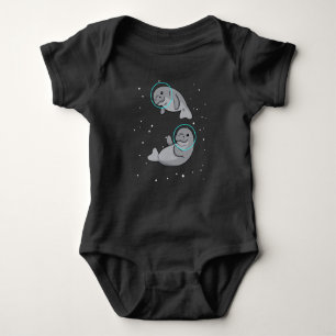 Manatee Astronaut Gift Women Space Manatee Baby Bodysuit