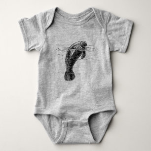 Manatee baby bodysuit