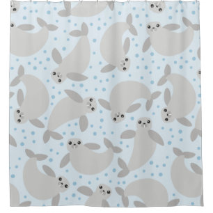 manatee bathroom shower curtain