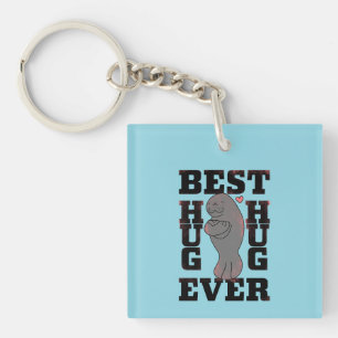 Manatee - Best Hug Ever - Hug - ASL Design Key Ring