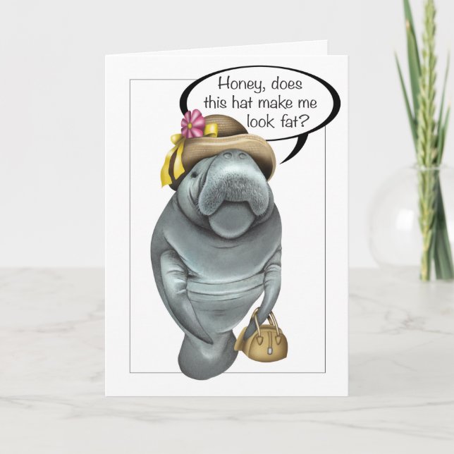 Manatee Birthday Greeting Card (Front)