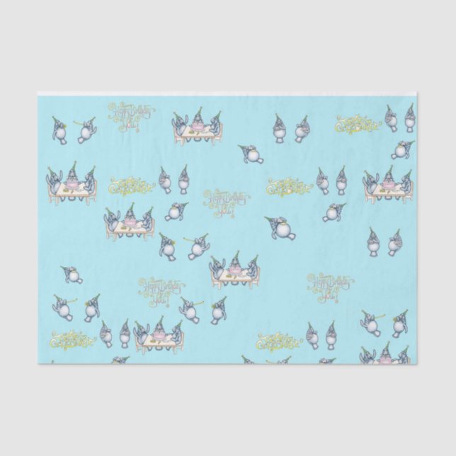 Manatee birthday tissue paper (Front)