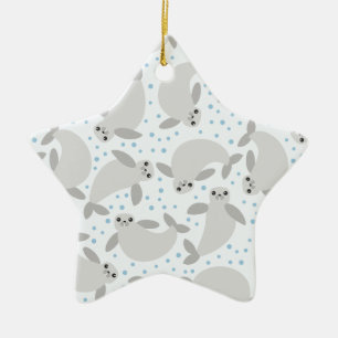 manatee ceramic tree decoration