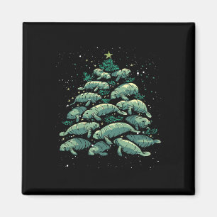 Manatee Christmas Tree Manatee Xmas Boys & Wom Magnet
