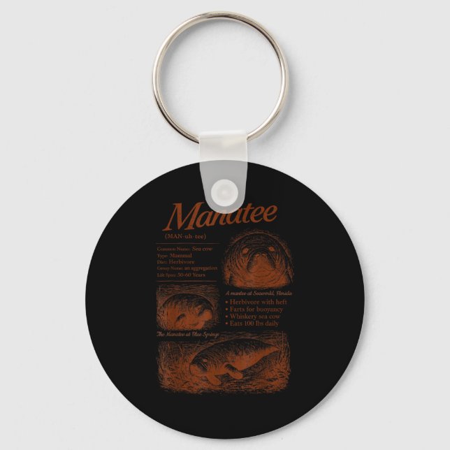 Manatee definition 90s respect the locals save the key ring (Front)
