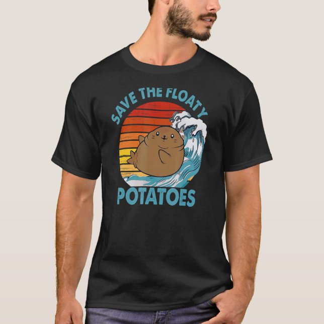 Manatee Designs For Men Women Floaty Potato Sea Co T-Shirt (Front)