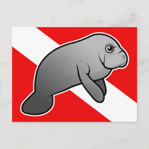 Manatee Dive Flag Postcard