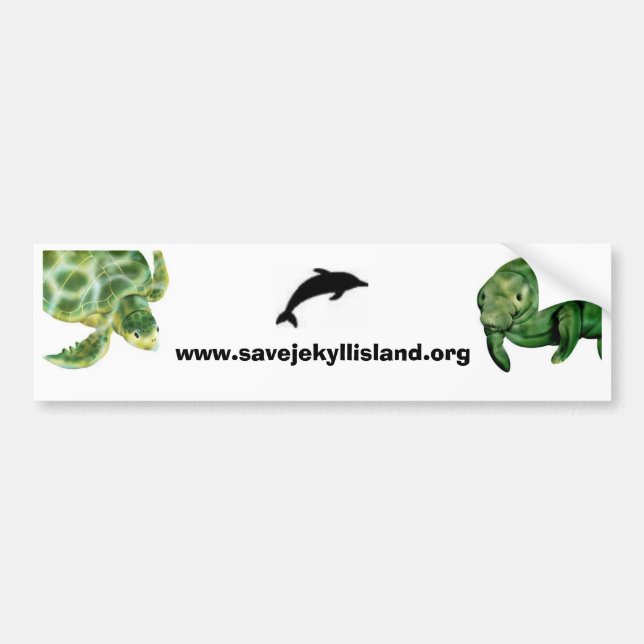 Manatee, dolphin, sea turtle bumper sticker (Front)