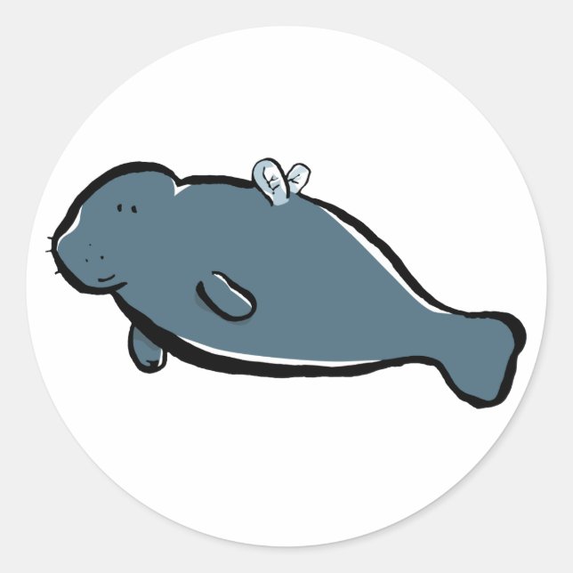 manatee fairy classic round sticker (Front)