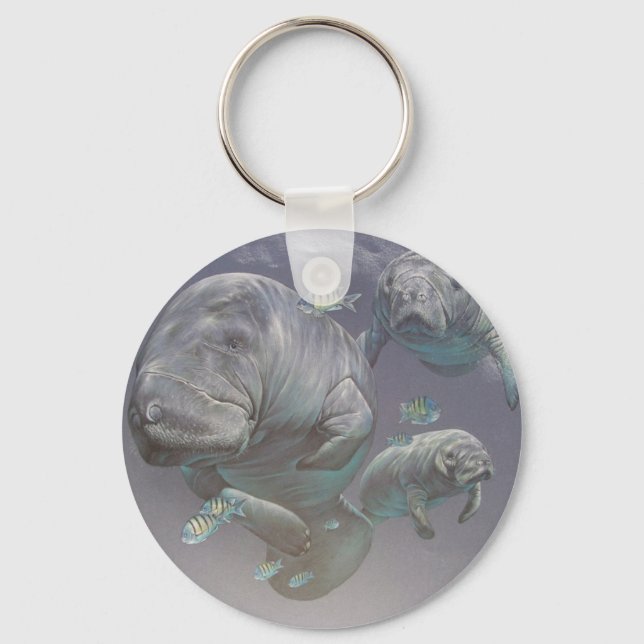 Manatee Family Key Ring (Front)
