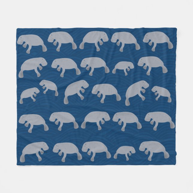 Manatee Fleece Blanket (Front (Horizontal))