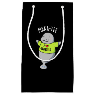 Manatee Funny Animal Pun Dark BG Small Gift Bag