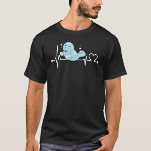 Manatee Heartbeat Funny Love Animal Gift For KidWo T-Shirt